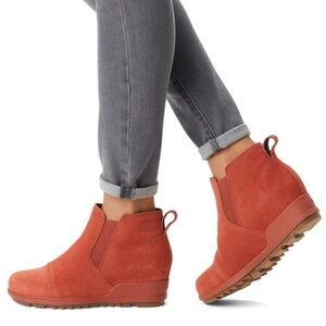 Sorel Evie Pull-on Wedge Booties Waterproof Rain Boot size 6